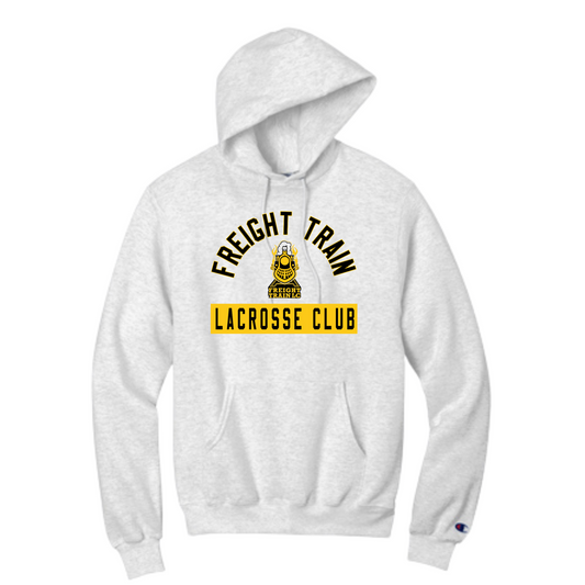 FREIGHT TRAIN LACROSSE CLUB ARCH CHAMPION POWERBLEND ADULT HOODIE - SILVER GRAY