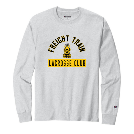 FREIGHT TRAIN LACROSSE CLUB ARCH ADULT LONG-SLEEVE CHAMPION TEE - ASH GRAY