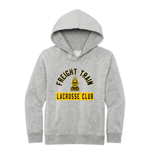 FREIGHT TRAIN LACROSSE CLUB ARCH YOUTH HOODIE - LIGHT HEATHER GRAY