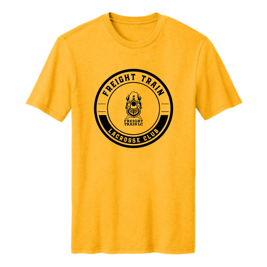 FREIGHT TRAIN LACROSSE CLUB CIRCLE LOGO PERFECT TRI ADULT TEE - HEATHER GOLD