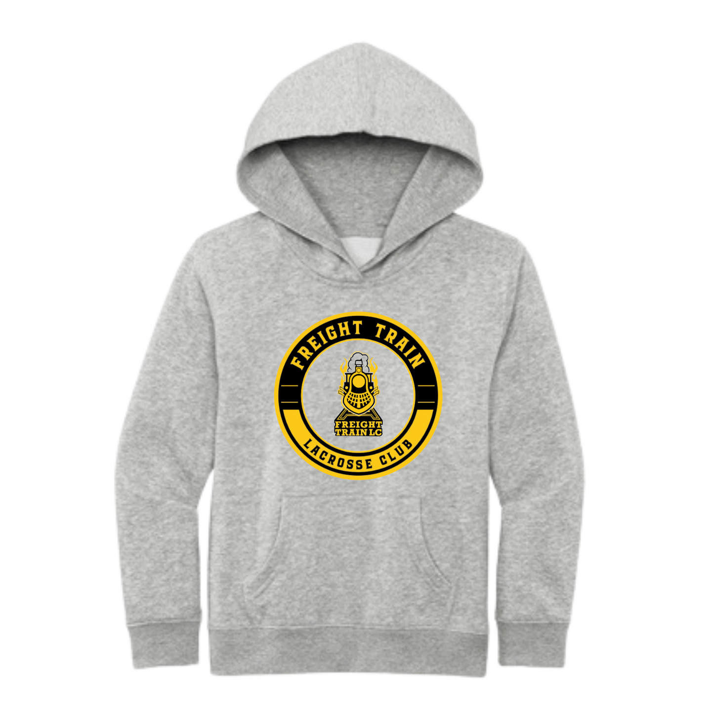 FREIGHT TRAIN LACROSSE CLUB CIRCLE LOGO YOUTH HOODIE - LIGHT HEATHER GRAY
