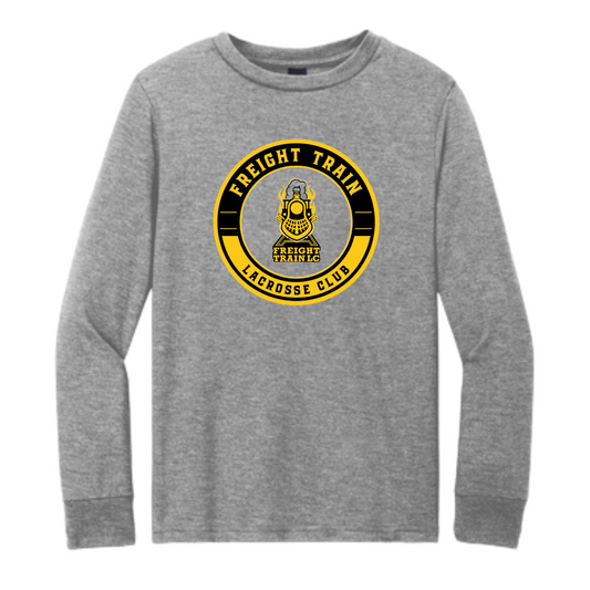 FREIGHT TRAIN LACROSSE CLUB CIRCLE LOGO YOUTH LONG-SLEEVE TEE - GRAY FROST