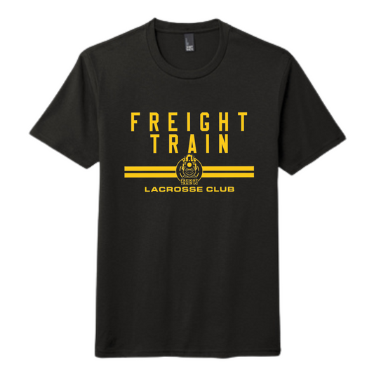 FREIGHT TRAIN LACROSSE CLUB DOUBLE LINE PERFECT TRI ADULT TEE - BLACK