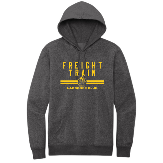 FREIGHT TRAIN LACROSSE CLUB DOUBLE LINE ADULT HOODIE - HEATHERED CHARCOAL