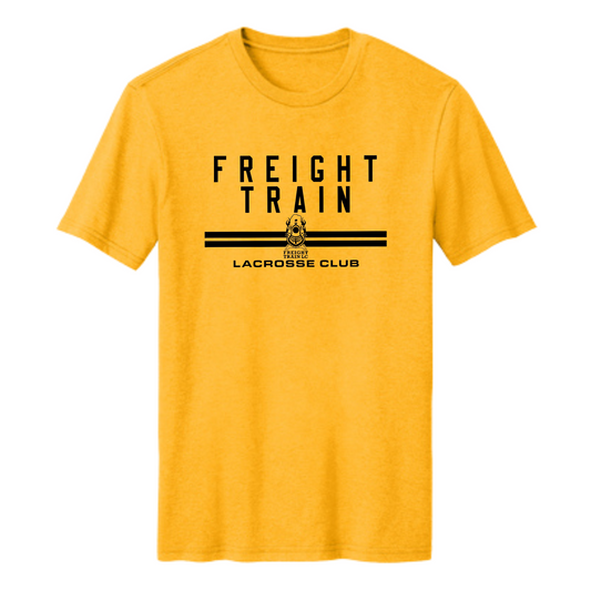 FREIGHT TRAIN LACROSSE CLUB DOUBLE LINE PERFECT TRI ADULT TEE - HEATHER GOLD