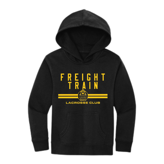 FREIGHT TRAIN LACROSSE CLUB DOUBLE LINE YOUTH HOODIE - BLACK