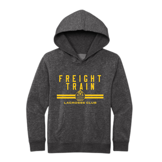 FREIGHT TRAIN LACROSSE CLUB DOUBLE LINE YOUTH HOODIE - HEATHERED CHARCOAL