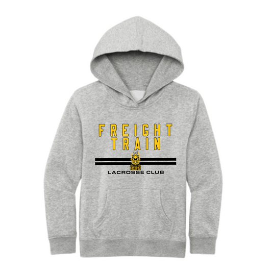 FREIGHT TRAIN LACROSSE CLUB DOUBLE LINE YOUTH HOODIE - LIGHT HEATHER GRAY