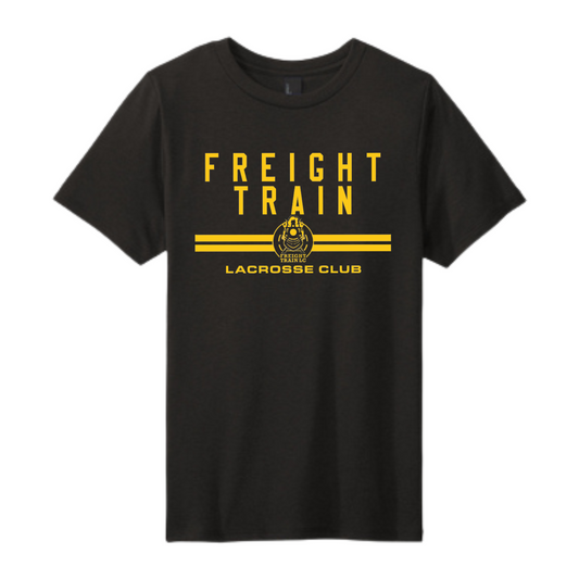 FREIGHT TRAIN LACROSSE CLUB DOUBLE LINE YOUTH TEE - BLACK