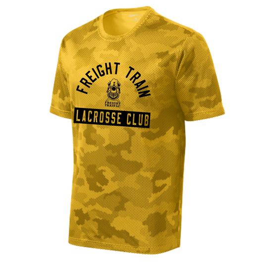 FREIGHT TRAIN LACROSSE CLUB ARCH SPORT-TEK CAMOHEX ADULT TEE - GOLD