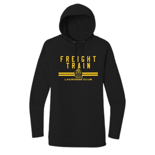 FREIGHT TRAIN LACROSSE CLUB DOUBLE LINE WOMEN'S FEATHERWEIGHT FRENCH TERRY HOODIE - BLACK
