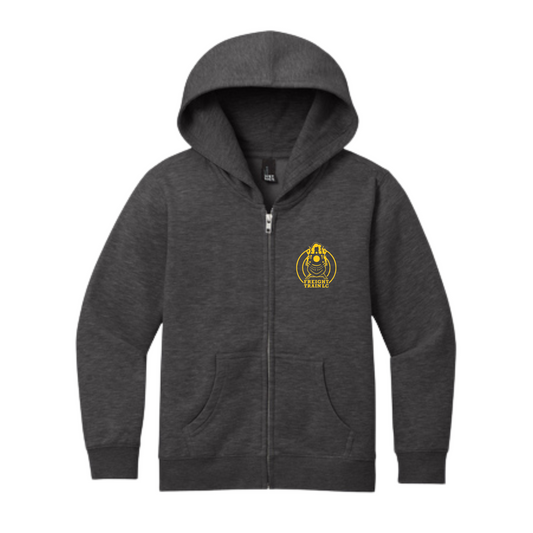 FREIGHT TRAIN LACROSSE CLUB YOUTH FULL-ZIP HOODIE - HEATHERED CHARCOAL