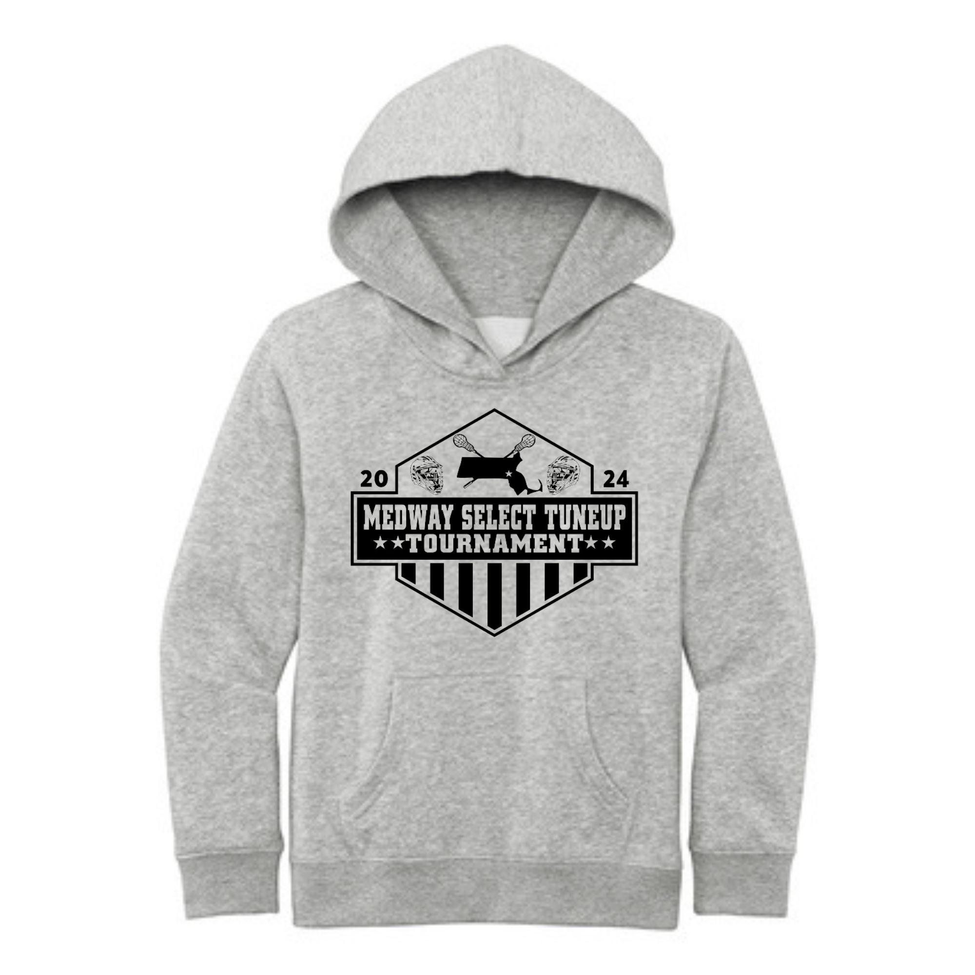 TUNEUP TOURNAMENT SELECT LACROSSE YOUTH HOODIE WITH TOWNS - GRAY